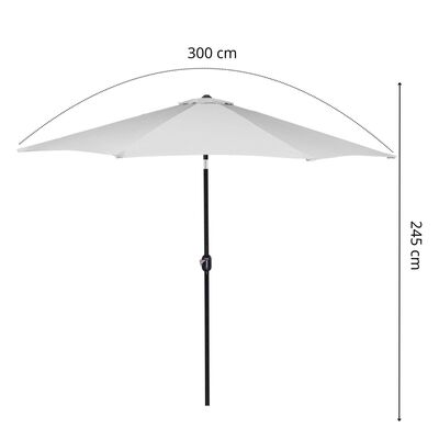Zahradní slunečník 250 cm, tmavě šedý SPRINGOS SUNNY GU0021