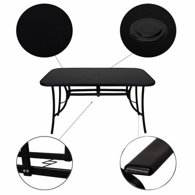 Zahradní stůl 150x90 cm SPRINGOS TOSCANA BLACK černý