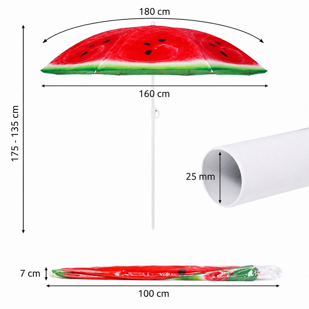 Zahradní slunečník 140 cm SPRINGOS VIVA BU0025 zelený