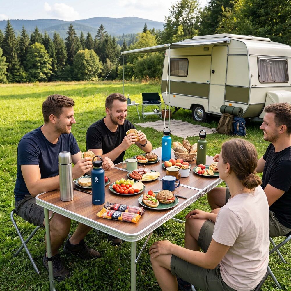 Turistická sada kempingový stolek + židle SPRINGOS CS0165 šedá