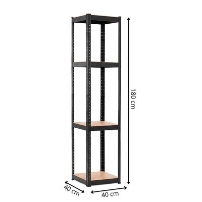 Kovový regál 200x120x40 cm 5 polic SPRINGOS HA5284 černý