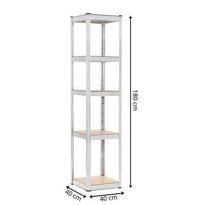Kovový regál 200x120x40 cm 5 polic SPRINGOS HA5284 černý
