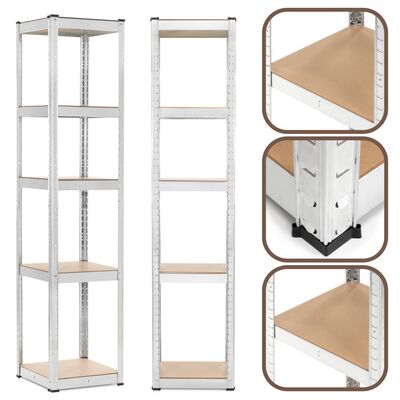 Kovový regál 200x120x40 cm 5 polic SPRINGOS HA5284 černý