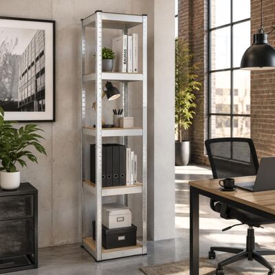 Kovový regál 200x120x40 cm 5 polic SPRINGOS HA5284 černý
