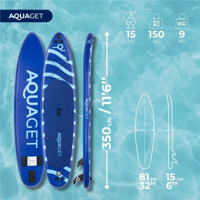 Paddleboard set AQUAGET Blue Motion 350 cm