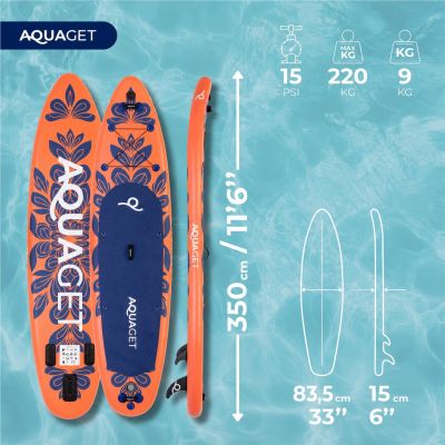 Paddleboard set AQUAGET Coral Bloom 350 cm