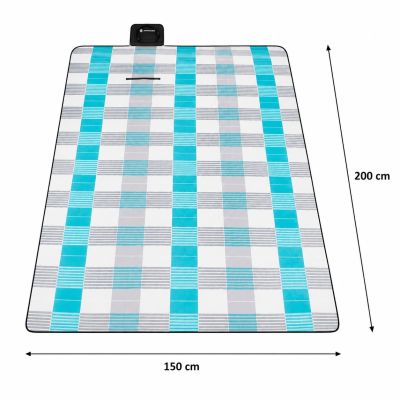 Pikniková deka 200x200 cm SPRINGOS PM041 zelená s listy