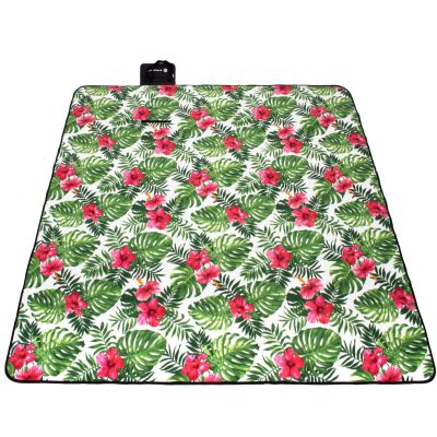 Pikniková deka 200x200 cm SPRINGOS PM041 zelená s listy