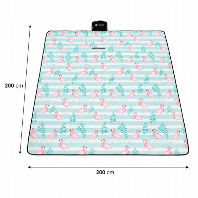 Pikniková deka 200x200 cm SPRINGOS PM041 zelená s listy