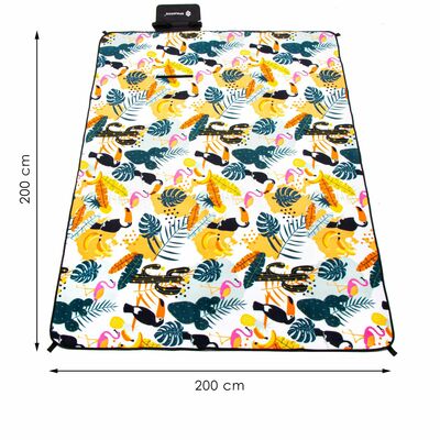 Pikniková deka 200x200 cm SPRINGOS PM041 zelená s listy