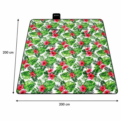 Pikniková deka 200x200 cm SPRINGOS PM041 zelená s listy