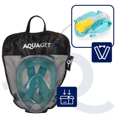 Šnorchlovací maska celoobličejová AQUAGET AQ0002 modrá